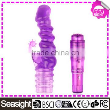 Silicone Ribbed Vibrator Clitoris Stimulator G-spot Dildo Massager Sex Toys