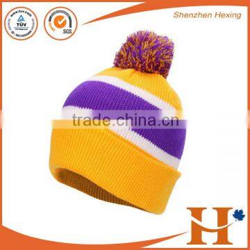Cheap Winter Hat Knitted Beanie Skull Pom Hip Hop Men Caps Custom photo-2