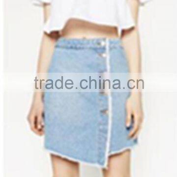 2016 wholesale ladies simple fancy jeans skirt