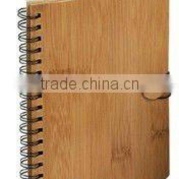 New design spiral bamboo jotter with elastic closure