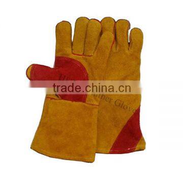 Welding glove made with beef split leather lining with excellent quality