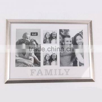 Silver Family Photo Frames Plastic Collage Frames with two 4*6" frames