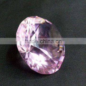 Wholesale Large Optical Glass Etched Facet Natural Pink Diamond For Decoration Gift