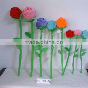 promotional fashional customized colorful soft plush stuffed flower of rose toy for valentine day