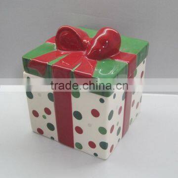 Ceramic FDA Giftbox Cookie Jar