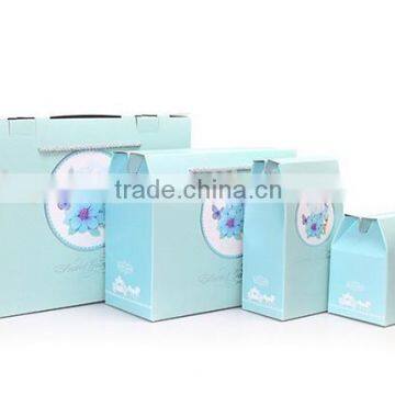 Beautiful high end ribbon solid cardboard box for clothes packaging