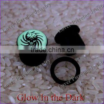 Glow In The Dark Design High Polish UV Acrylic Custom Ear Flesh Tunnel Plugs [UV-RT193A]