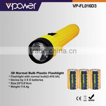 3D Normal Bulb Plastic Flashlight