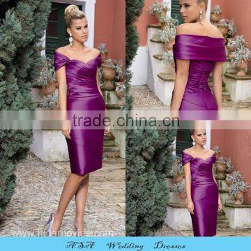 New Arrival Vintage Elegant Plus Size Knee Length Sheath Groom Mother Dress Eggplant Mother of the Bride Dresses 2015(MM09)