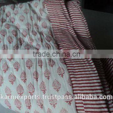 INDIA HANDBLOCK PRINTED QUILTS SUPER WARM QUILTS JAIPURMADE QUILTS KARNI QUILTS QUILTS WITH SOFT FABRICS & LIGHT WEIGHT QUILTS