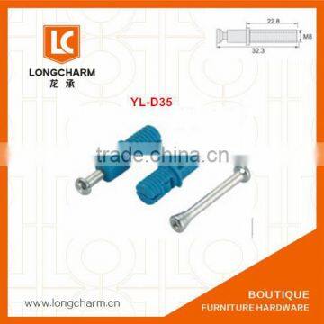 M8 blue plastic coated bolts connecter bolts for furniture from Guangzhou Hardware