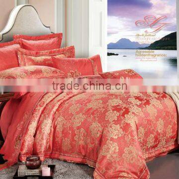Guangzhou manufacturer king/queen/full/twin size Home Fabric textiles special bright Color Jacquard bedding set