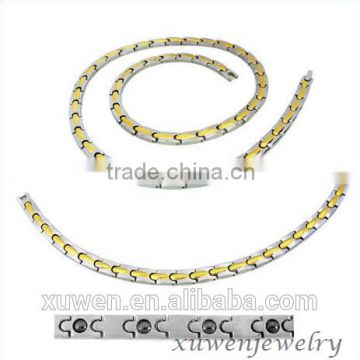 two tone gold plated magnetic chain of surgical steel