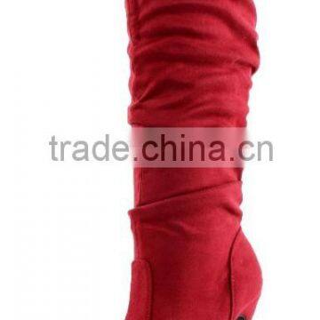 Baghdad Knee High Slouch Boots,women High Heel Boot,Red Boots photo-2
