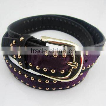 New design ladies rivets leather belt metal studded belt PU belt