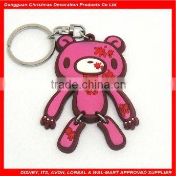 bear shape soft PVC sex key chain