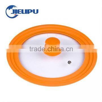 Silicone rim Tempered Glass Lid colorful