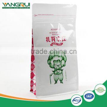 customized printed flat bottom coffee bean bag aluminum foil pouch food grade laminated foil bag for tea or food