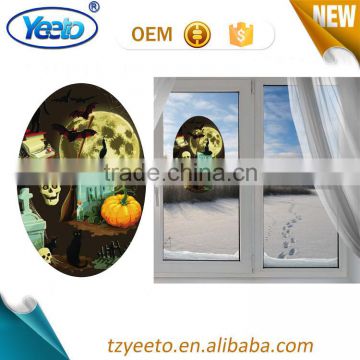 Happy Halloween PVC Clear Glass Sticker For Decoration