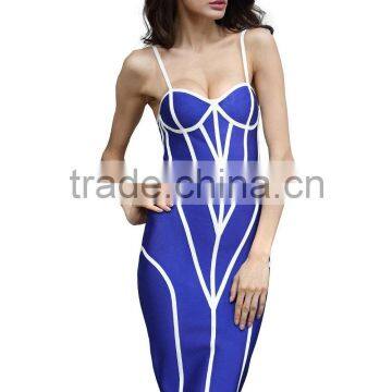 Ifree spaghetti Strap Blue bodycon women sexy 2016 dress fashion design