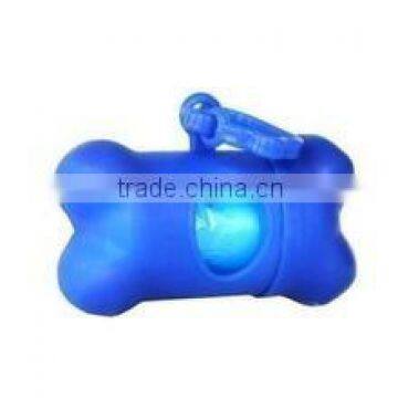 Pet waste disposal bags with bone shape dispenser
