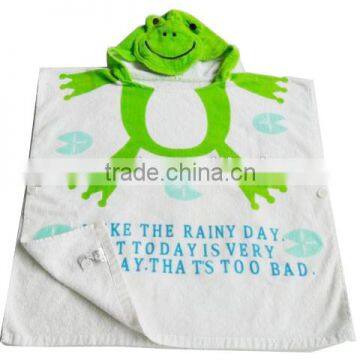 100% cotton velour fiber reactive print hooded towel