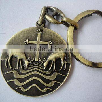 souvenir cheap brass coin metal keychain