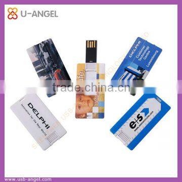 OEM credit card shape usb flash drive 4gb ultra thin usb pen drive for gift