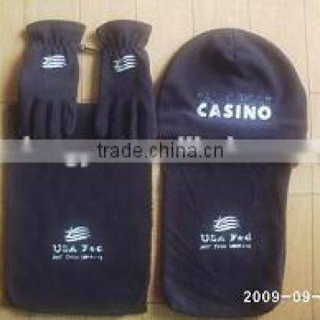 wholesale mens polar fleece hat scarf glove and bag sets