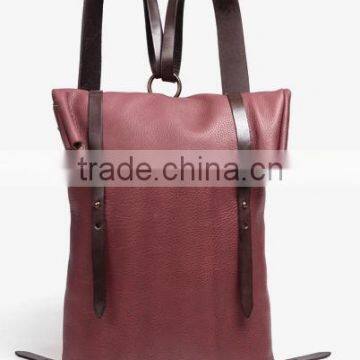 High Quality Women Knapsack Leather Document Backpack Bag photo-3