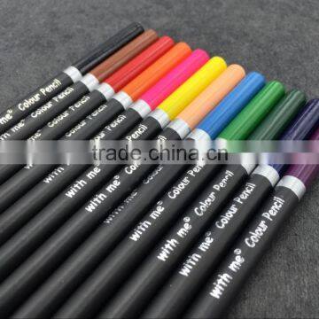 12c 7 Inch High Quality Color Dipped Matt Black Round Bar Color Pencil photo-2