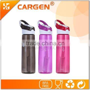 Flip straw tritan plastic alkaline water bottle