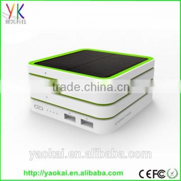 Long life emergency solar power bank charger, 10000 mah solar power bank