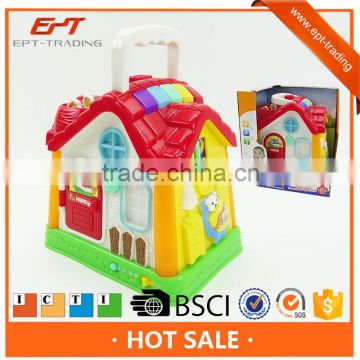 Cute electric learning cartoon toy house with music for baby