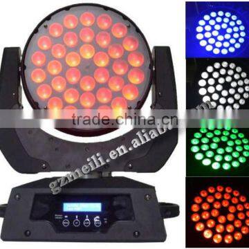 36 10w RGBAW LED zoom wash moving head/ night club dancing party moving led