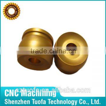 Gold plating aluminum cnc machining turning parts made in Guangdong