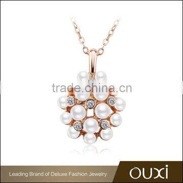 2015 Western flower shape pearl pendant made with AAA zircon