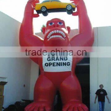 2016 hot sale red inflatable gorilla with car