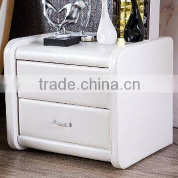 Modern Design Two Drawer White PVC Bedside Table LB735