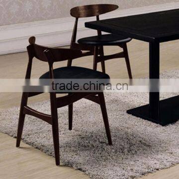 Modern Compact Solid Wood Leather Living Room Dining Chair photo-6