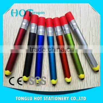 Pencil stylus pens outer barrel with the soft stylus bulk products from china