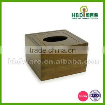 BSCI factory High quality bamboo wood Kitchen tissue box wholesale