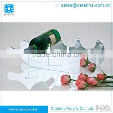 ACRYLIC MIRROR THREE BOTTLES WINE RACK