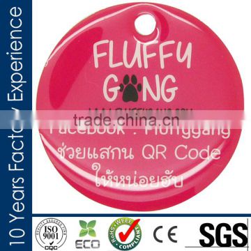 Wholesale cheap Aluminium QR Code Pet Tag in Round Shape