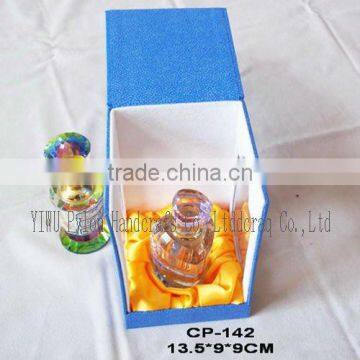 2012 newest fashion design blue special paper perfume box with satin