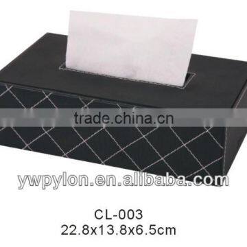 High-grade black leather box for napkin