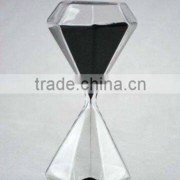 elegant high transparency 7.5" diamond hourglass, 30 minutes