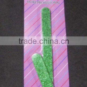 2 pcs Glitters emery board set with blister card/set of green glitters emery board/glitters nail files