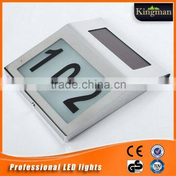 factory direct sale outdoor stainless steel solar garden doorplate light