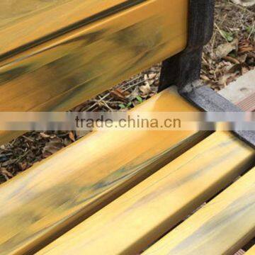 Wood Plastic Composite Weather Resistance Yellow Oak 1.2m Garden Chairs photo-4